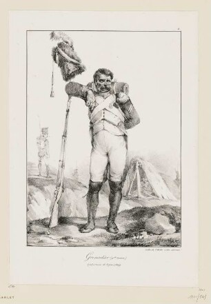 Grenadier, grande tenue, Blatt 4 der Folge "Infanteriekostüme 1809"