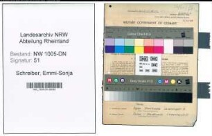 Entnazifizierung Emmi-Sonja Schreiber , geb. 17.11.1893 (Lehrerin)