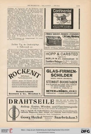10. Jahrgang: Zwölfter Tag für Denkmalpflege in Halberstadt 1912
