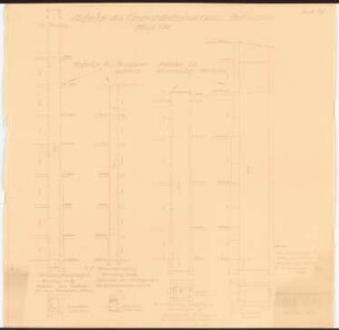 Evangelisches Diakonissenkrankenhaus Bethanien, Berlin-Kreuzberg Nordflügel des Hauptgebäudes, Seminargebäude. Umbau: Grundrisse und Schnitte der Aufzüge 1:50