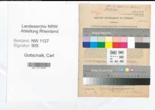 Entnazifizierung Carl Gottschalk , geb. 11.02.1894 (Regierungsoberinspektor)