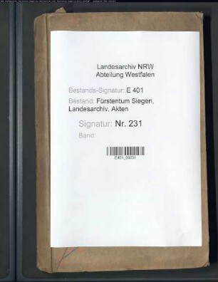 Klärung von Streitfällen durch die Kaiserliche Landesadministration im katholischen Landesteil Nassau-Siegens
