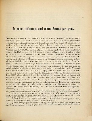De opificio opificibusque apud Veteres Romanos, 1