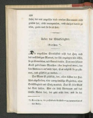 Ueber die Glückseeligkeit.