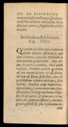 De Divisione Resolutionis. Cap. XXXI.