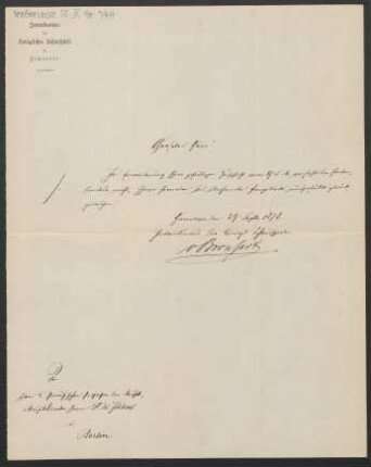 Brief an Friedrich Wilhelm Jähns : 29.09.1878