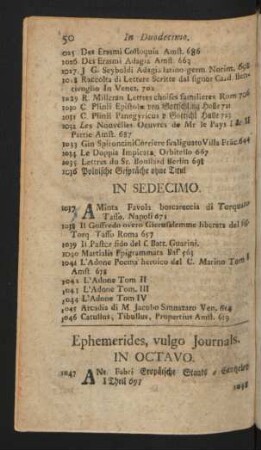 Ephemerides, vulgo Journals.