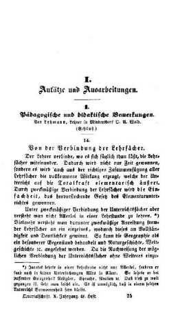 Pädagogische und didaktische Bemerkungen : (Schluß)