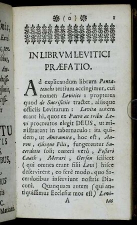 In Librum Levitici Præfatio.