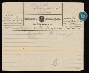 Telegramm vom 9.6.1881