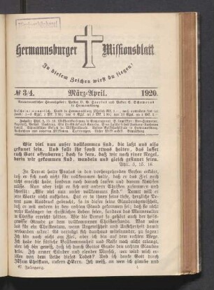 N° 3/4. März-April. 1920