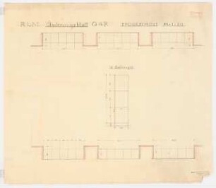 Reichsluftfahrtministerium, Berlin: Wandgestaltung Q4R (Änderungsblatt): Grundriss, Ansicht 1:20