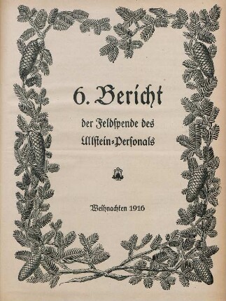 6.1916: Bericht der Feldspende des Ullstein-Personals