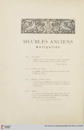 Meubles anciens (No. 280 - 403)