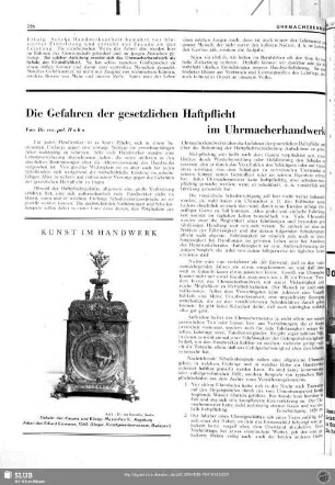 Die Gefahren der gesetzlichen Haftpflicht im Uhrmacherhandwerk