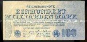 Reichsbanknote 100 Milliarden Mark