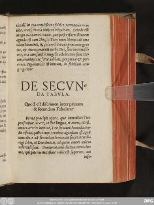 De Secunda Tabula.