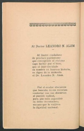 Al doctor Leandro N. Alem