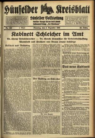 Erste Ausgabe vom Dienstag, den 06. Dezember 1932.
