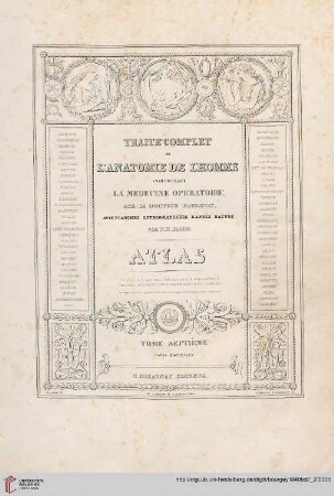 Band 7, Atlas: Traité complet de l'anatomie de l'homme: comprenant la médicine opératoire