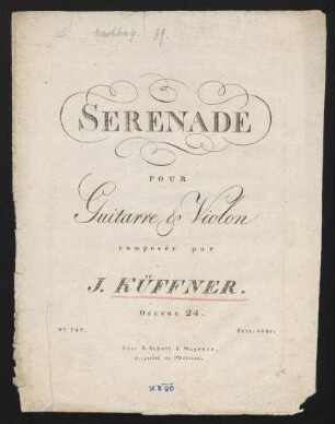 Serenade pour guitarre & violon, op. 24
