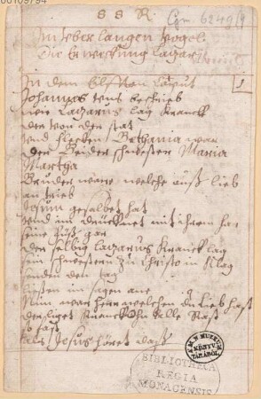 Hans Sachs, Die Erweckung Lazari - BSB Cgm 6249(9