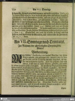 Am VII. Sonntage nach Trinitatis