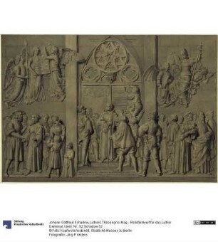 Luthers Thesenanschlag - Reliefentwurf für das Luther Denkmal
