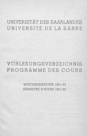 0007: WS 1951/52