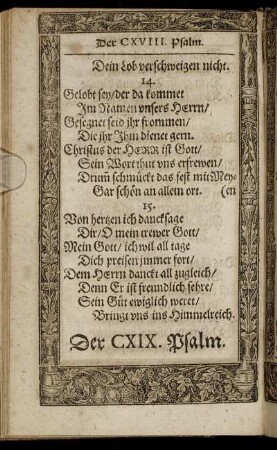 Der CXIX. Psalm. - Der CXXIV. Psalm.