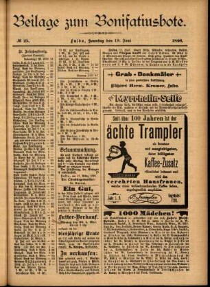 Zweite Ausgabe vom Sonntag, den 19. Juni 1898.