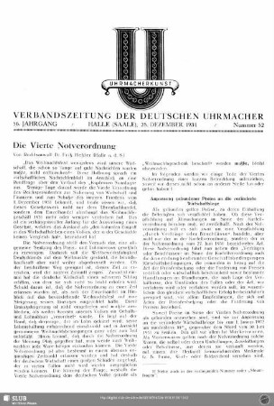 Die vierte Notverordnung