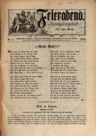 Feierabend : Unterhaltungsblatt für das Volk, 1868