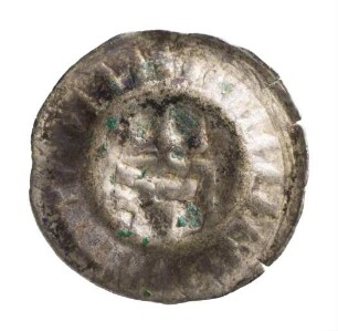 Münze, Hohlpfennig, Mitte 15. Jh