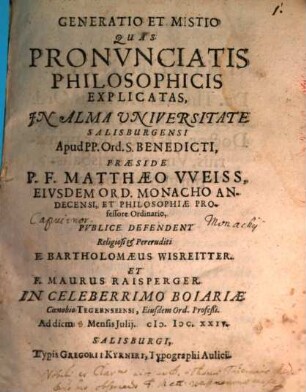 Generatio Et Mistio