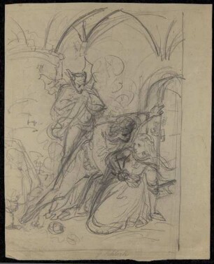 Faust und Mephisto bei Gretchen im Kerker
