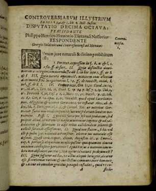 Disputatio Decima Octava