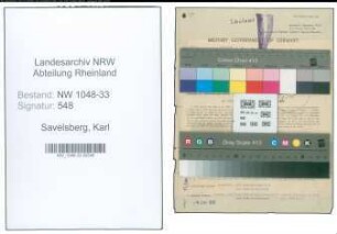 Entnazifizierung Karl Savelsberg , geb. 23.12.1893 (Baurat)