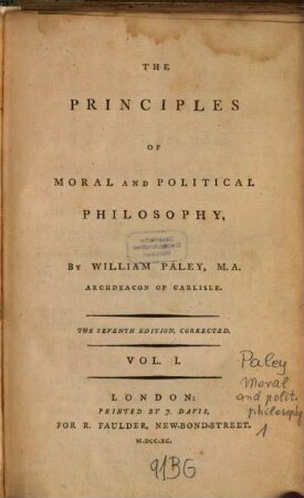 The Principles Of Moral And Political Philosophy. 1