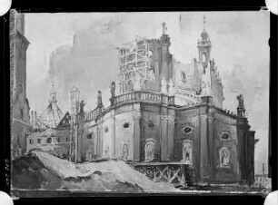 Aufbau der ehemaligen Hofkirche in Dresden