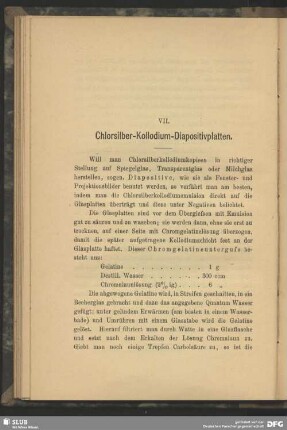 VII. Chlorsilber-Kollodium-Diapositivplatten