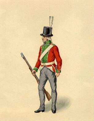 Uniformbild, Infanterist der dänischen Armee