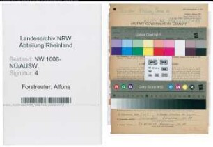 Entnazifizierung Alfons Forstreuter , geb. 26.09.1909 (Buchhalter)