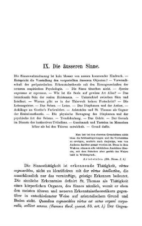 IX. Die äusseren Sinne.