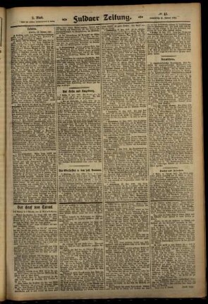 Zweite Ausgabe vom Donnerstag, den 16. Januar 1913.