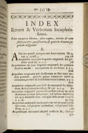 Index Rerum & Verborum locupletissimus.