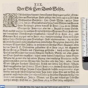 [David Welser; David Velser.]