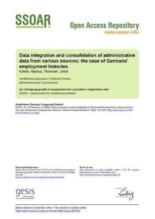 Data integration and consolidation of administrative data from various sources: the case of Germans' employment histories