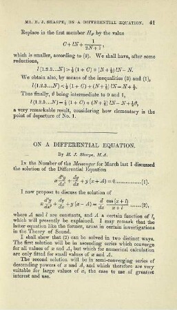 On a differential equation.