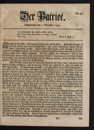 No. 47. Donnerstags, den 23. November, 1724